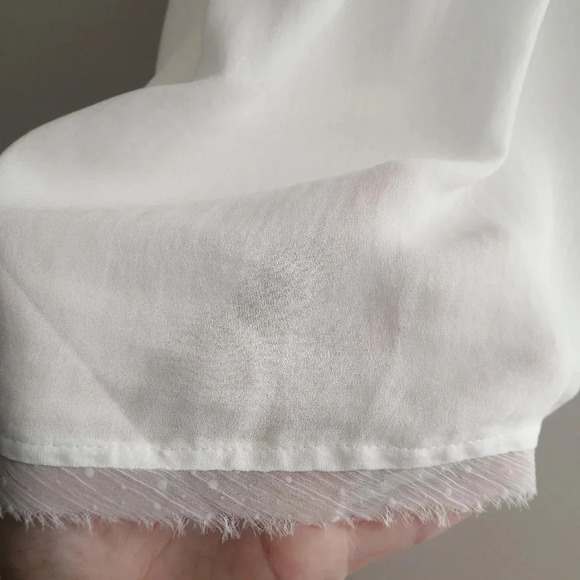 Free People Bohemian Victorian Drop Waist Blouse with Lace White Small - Picture 11 of 14